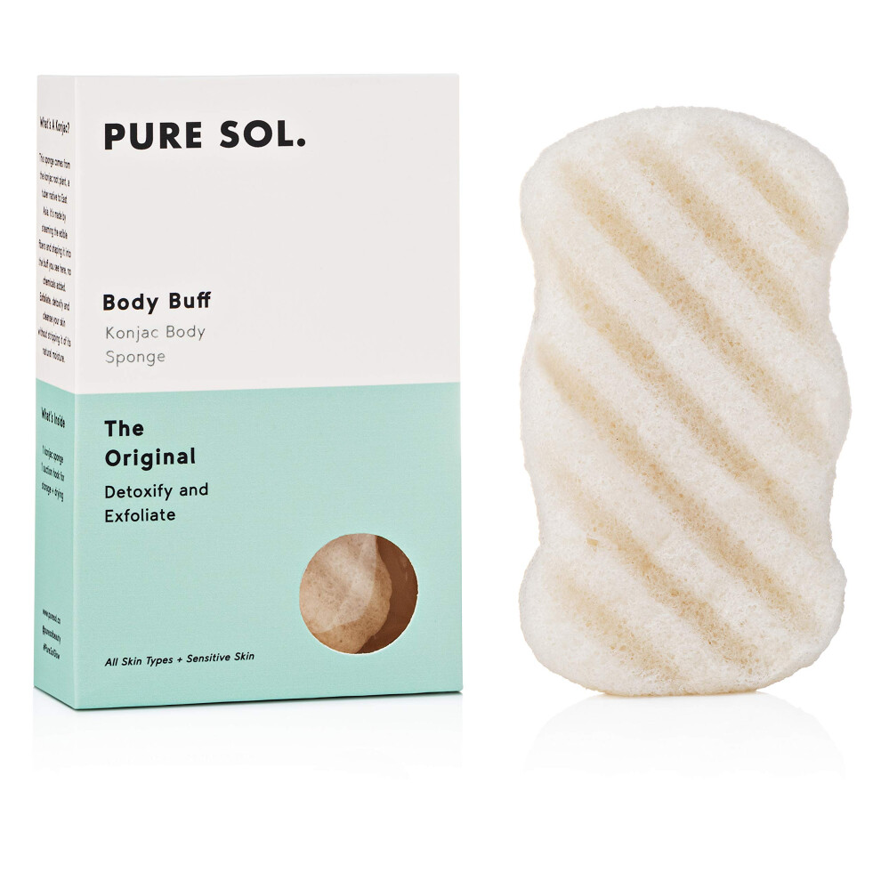 Puresol Pure Sol. Konjac Exfoliating Bath Sponge - Original Exfoliator Sponge - Konjac Sponge For Sensitive Skin - Deep Cleansing Clean Pores Remove Impurit