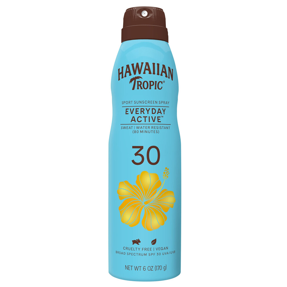Hawaiian Tropic Everyday Active clear Spray Sunscreen SPF 30  6oz  Hawaiian Tropic Sunscreen SPF 30  Sunblock  Oxybenzone Free Sunscreen  Spray On Sun
