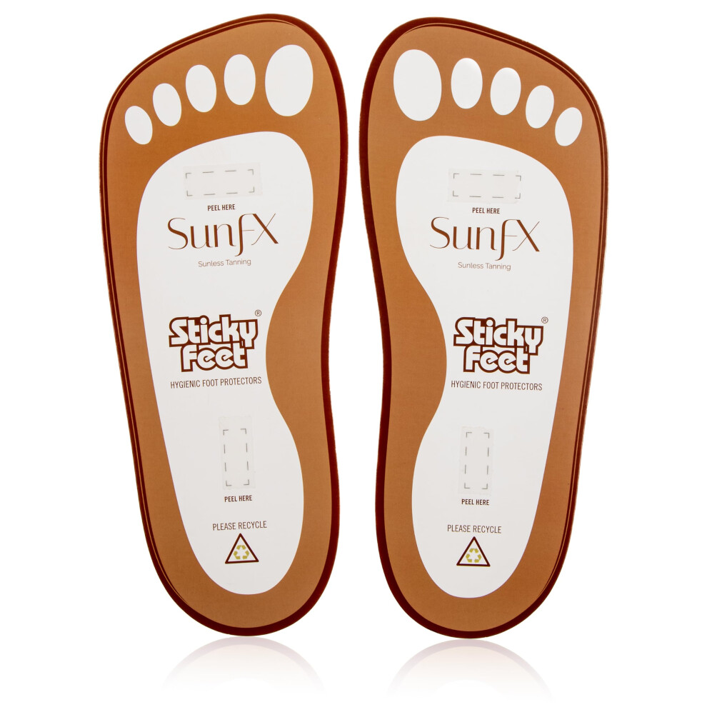 Sunfx Disposable Sticky Feet Protectors (100-Pairs) Spray Tan Feet Protector Pads For Sunless Airbrush Tanning
