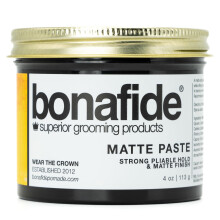 Bona Fide Pomade Matte Paste 4 oz – Verbesserte Formel, Wasserbasis, Mattes Finish, Texturierend, geschmeidig, starker Halt, leicht auswaschbar