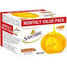 Santoor Pure Glo Glycerinseife 125 g (3er-Pack)