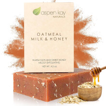 Aspen Kay Naturals Handgemaakte havermoutzeep voor gezicht en lichaam - Gemaakt met biologische rauwe honing, geitenmelk, biologische sheaboter - exf