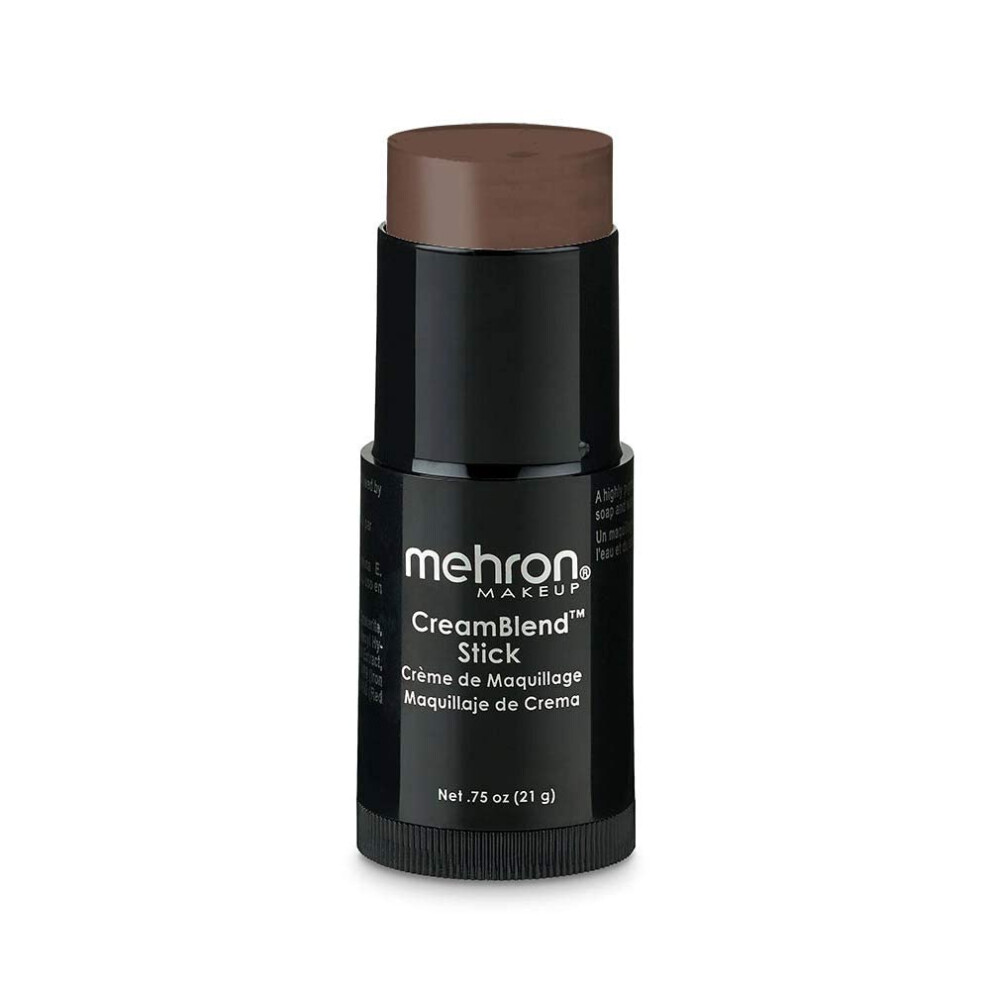 Mehron Makeup CreamBlend Stick | Face Paint  Body Paint  & Foundation Cream Makeup| Body Paint Stick .75 oz (21 g) (Ebony)