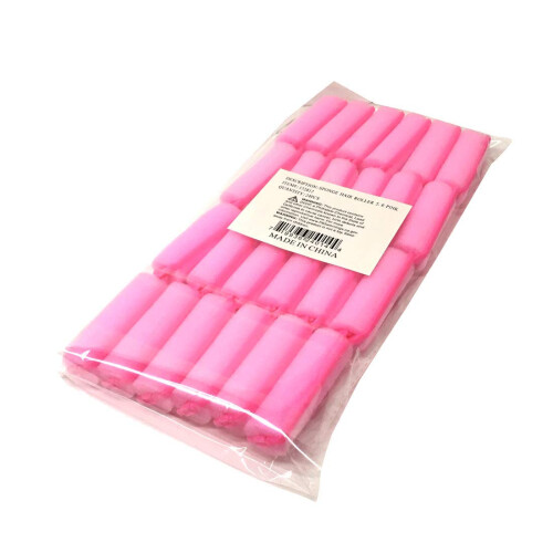 Set van 24 kleine roze schuimsponshaarrollers 2