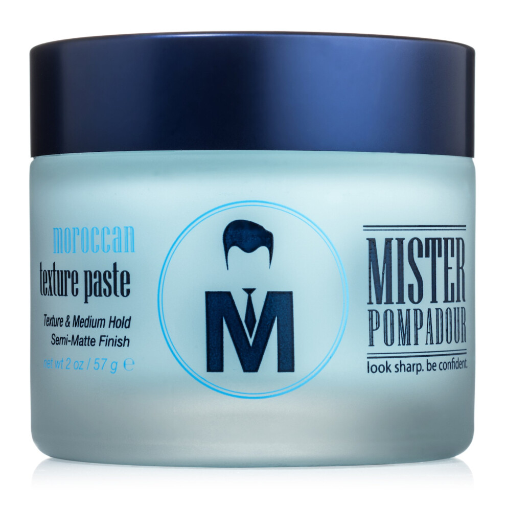 Mister Pompadour Moroccan Texture Paste | Semi Matte Pomade for Men | Texture and Hold for Styling Straight  Thick  or Curly Hair | Natural Ingredient