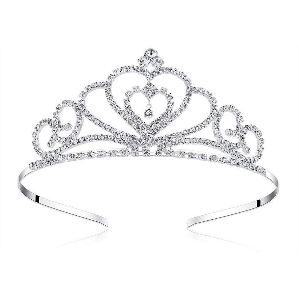 Lovelyshop Diad   me en cristal strass - Couronne de princesse Pegeant pour mariage, bal de promo, anniversaire (c   ur - 1 paquet)