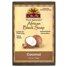 Okay Pure Naturals, Afrikanische Schwarze Kernseife, Kokosnuss, 5,5 oz (156 g)