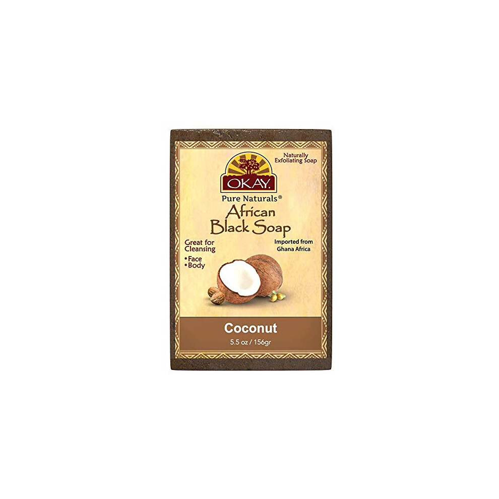 Xtreme Mountain Black Okay| African Soap Coconut| Cleanses And Exfoliates Skin| Anti Inflammatory & Anti Bacterial| Nourishes Skin & Helps Heal Skin| Sulfate Silicon