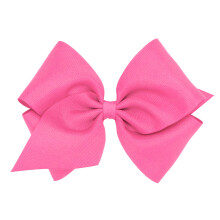 One One One Girls 'Grosgrain Hair Bow con centro de envoltura lisa en una clip de cabello de Weestay mini rey rey ??rosa fuerte