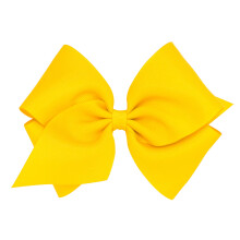 One One One Girls 'Grosgrain Hair Bow con centro de envoltura lisa en un cabello Weestay Mini Mini King Sized Bow amarillo