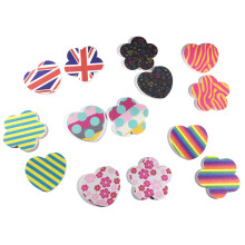 Nail Buffers Hearts & Flower Farverige design 6 dusin bulk Du f?r 9 af hvert design Grits er 240 p? designsiden og 600 p? den lyser?de side indiv