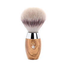 MHLE KOSMO Olive Wood Silvertip Fiber borotvakefe - Szintetikus luxus borotvakefe frfiaknak gazdag hab