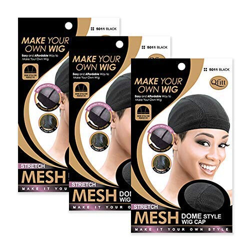 Qfitt (3 Pack) Mesh Dome Style parykh?tte #5011 (3 Count (pakke med 1))