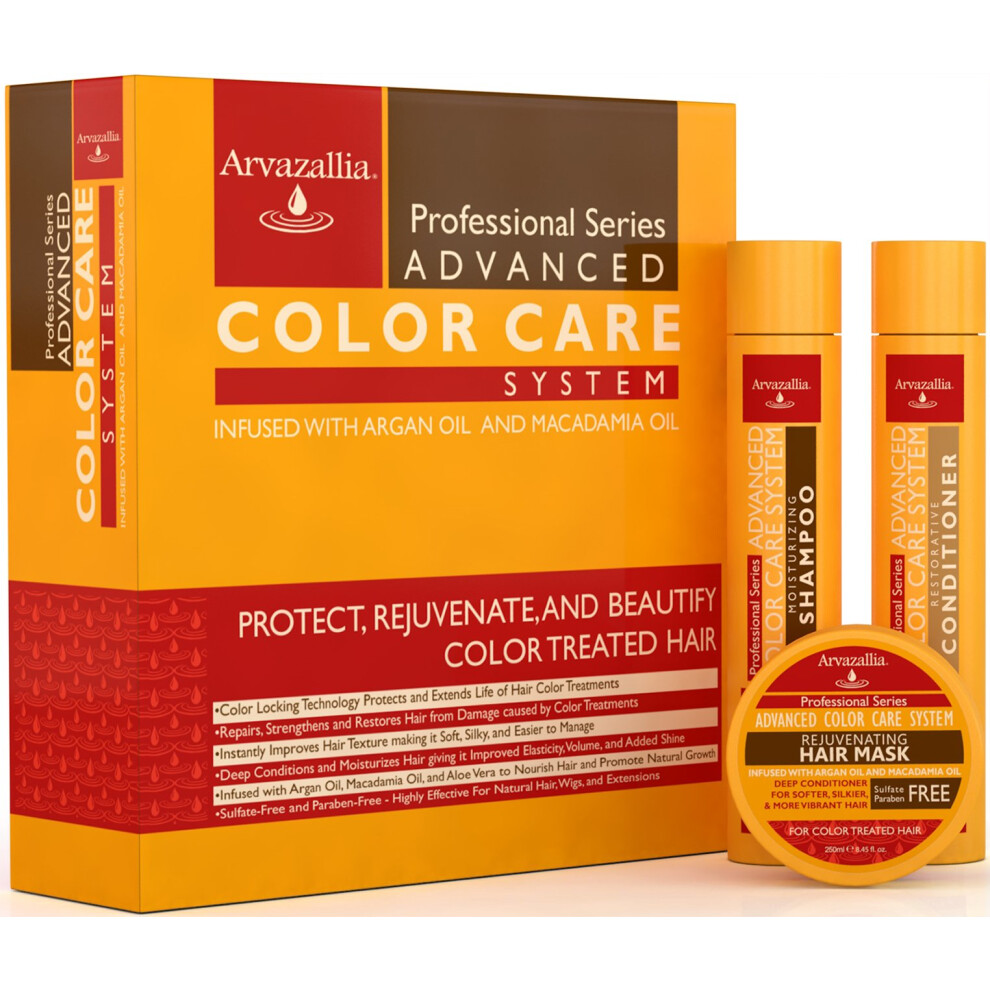 Arvazallia Advanced Color Care Sulfate Free Shampoo And Conditioner Set For Color Treated Hair With Argan Oil And Macadamia Oil By - Shampoo Conditio