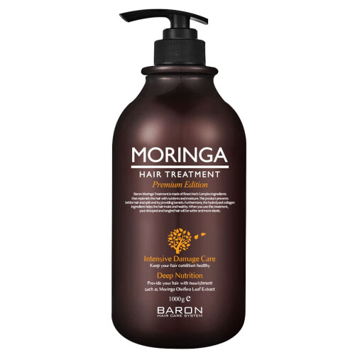 [BARON] MORINGA Θεραπεία Μαλλιών Premium Edition 1000ml 33.9 fl oz - Για Ξηρά και Ταλαιπωρημένα Μαλλιά