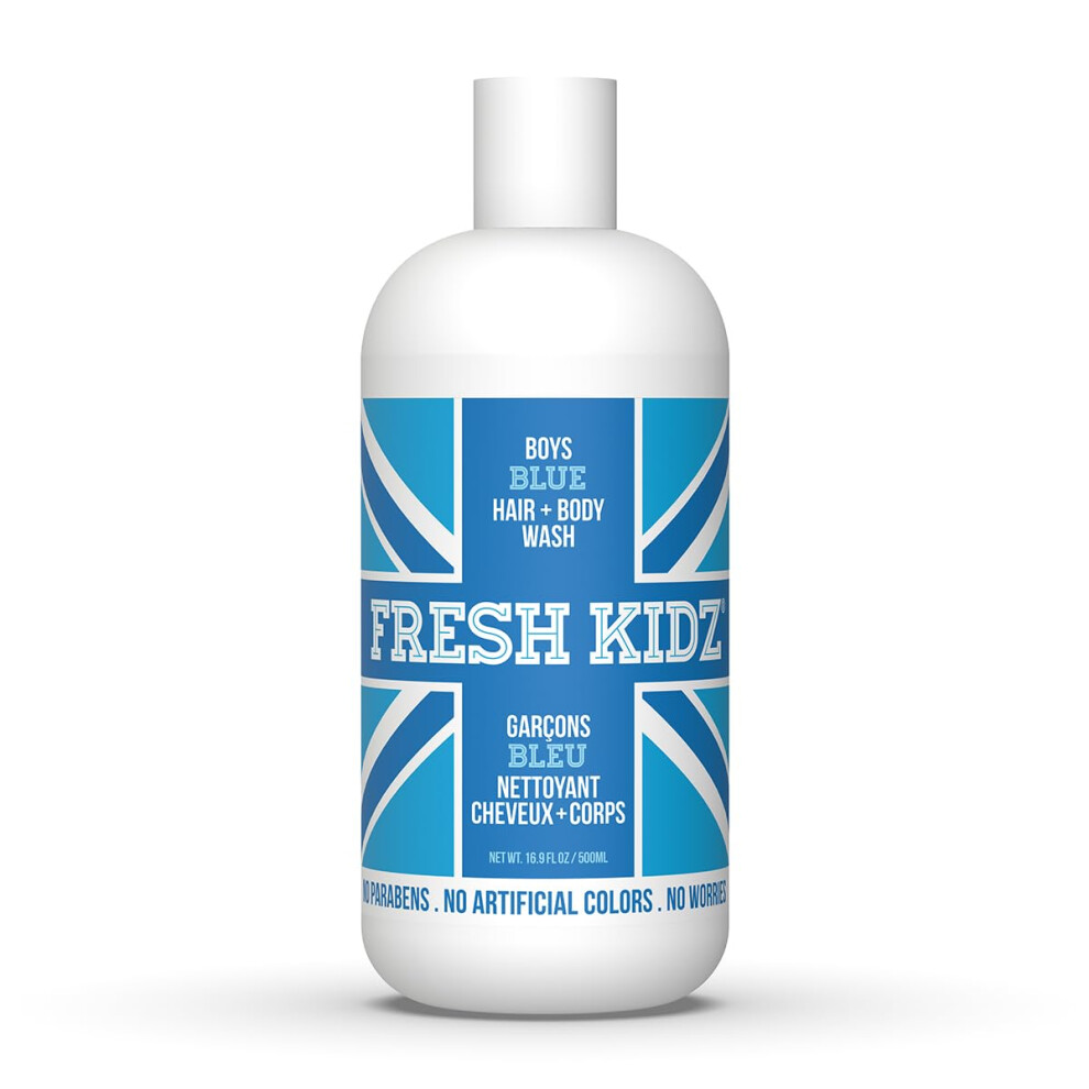 Fresh Kidz Hair & Body Wash for Kids and Teens - Gentle Bath and Shower Cleanser for All Skin Types - Boys Blue  16.9 Fl.Oz.-image-OPC-PGM9V9V-NEW
