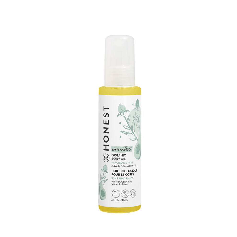 Huile corporelle biologique The Honest Company, douce pour b  b  , sans parfum,    base de plantes, hypoallerg  nique, 113 ml