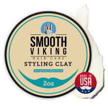 Gladde Viking-haarklei voor mannen - Sterke fixatieklei Pommade Haarpasta Stylingklei met matte afwerking Gemaakt in de VS 2oz