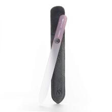 GERMANIKURE Czech Crystal Glass Nail File in Suede Leather Case - I'm Grateful - Professional Manicure & Pedicure Products for Smooth Easy Shaping of