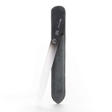 GERMANIKURE Mantra Glass Nail File in Suede Case Ethically Made in Czech Republic - Professional Manicure & Pedicure Tools for Smooth Easy Shaping o