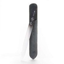 GERMANIKURE Mantra Glass Nail File in Suede Case Ethically Made in Czech Republic - Professional Manicure & Pedicure Tools for Smooth Easy Shaping of