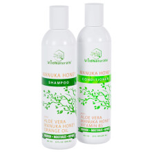 Manuka Honey Shampoo and Conditioner - Soothing Moisturizing Formula for Eczema Psoriasis Curly Hair and Color-Safe - All Natural Set