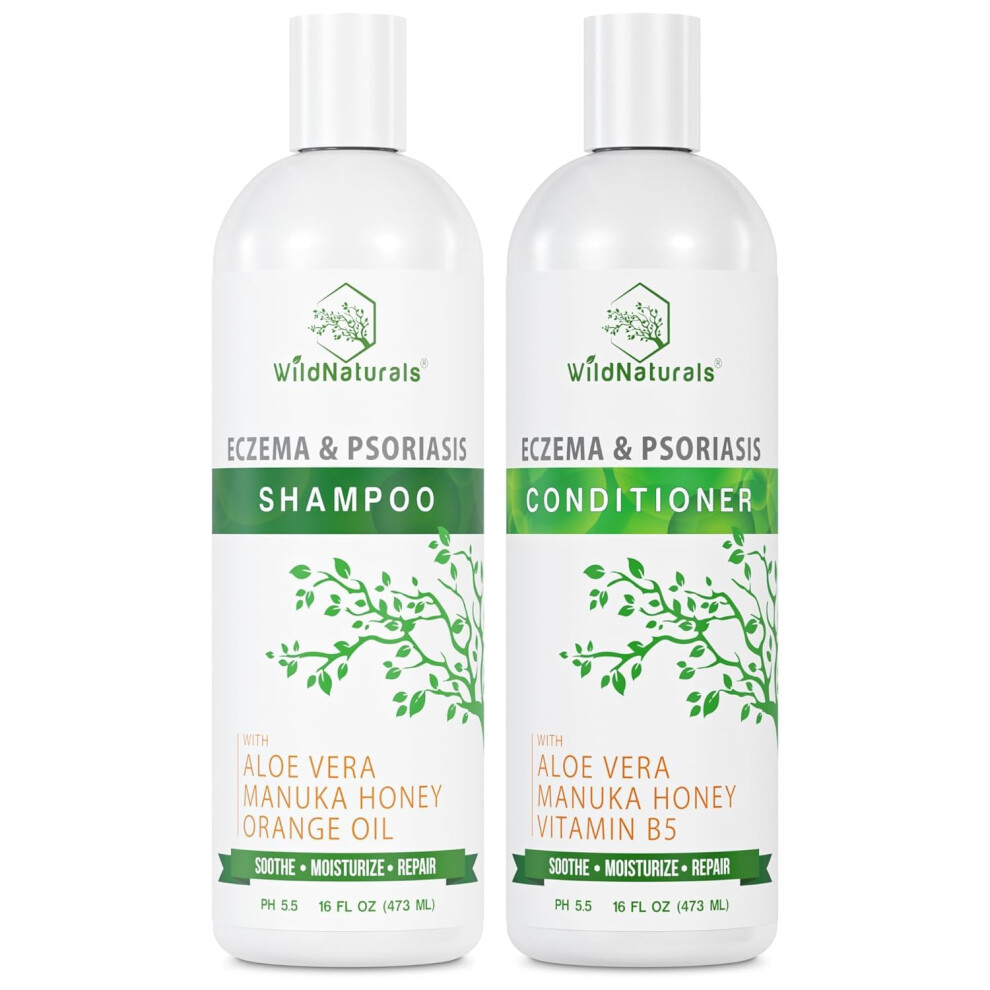 Anti-Dandruff & Seborrheic Dermatitis Treatment Shampoo & Conditioner Set for Men & Women - For Itchy  Dry Scalp and Hair with Psoriasis & Eczema