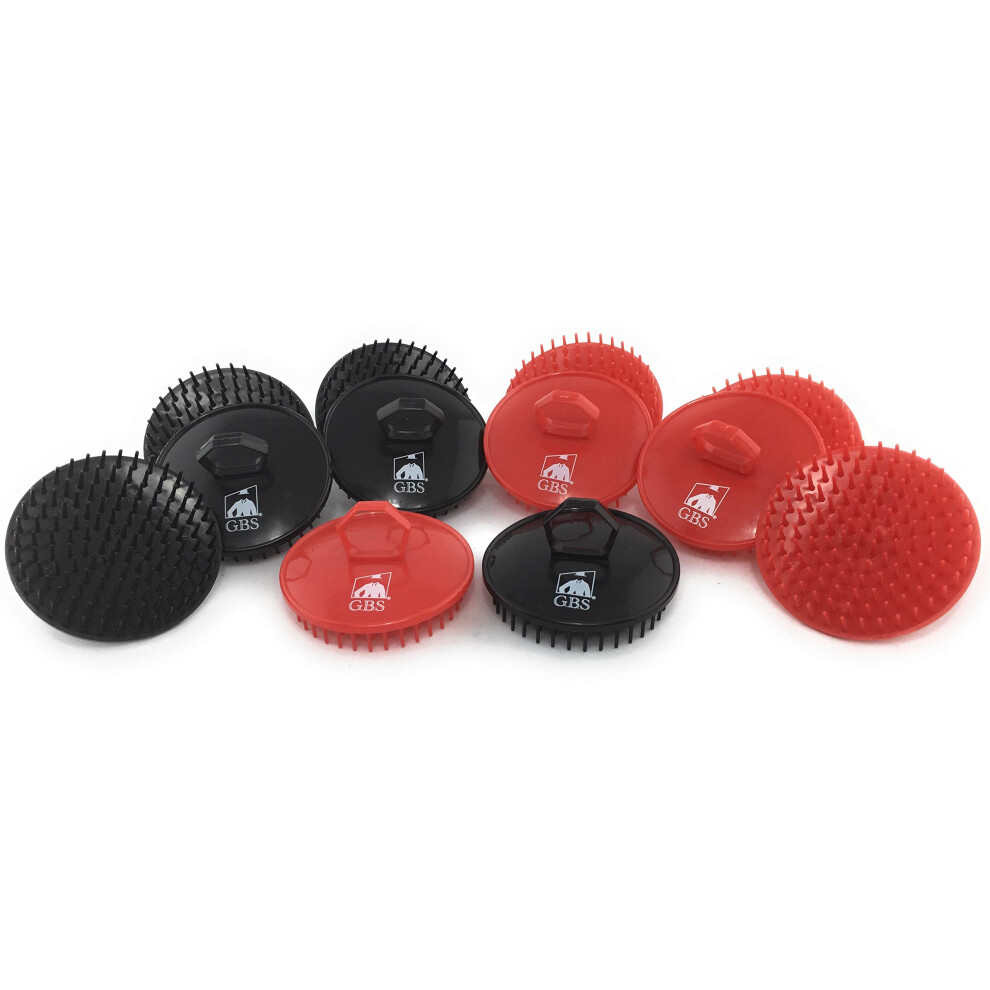 Gbs Unisex Black,Red G.b.s Soft Red And Black Scalp Massage Brush Grooming Massage Brush For Sensitive Scalp Anti Dandruff Brush (12 Piece)