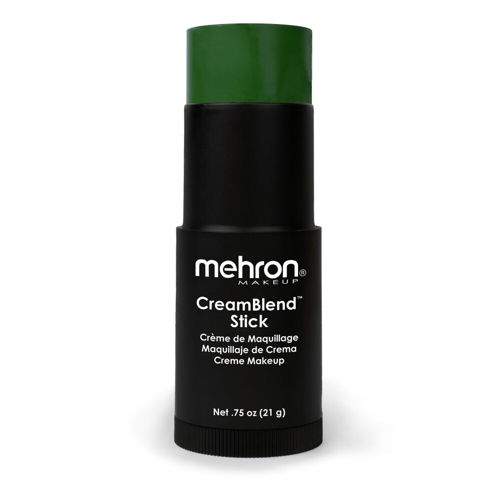 Mehron Makeup CreamBlend Stick | Face Paint  Body Paint  & Foundation Cream Makeup | Body Paint Stick .75 oz (21 g) (Green)