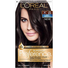 L'Oreal Paris Superior Preference Fade-Defying + Shine Permanent h?rfarve 3C Cool Darkest Brown Pakke med 1 h?rfarve