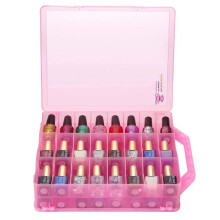 Makartt Nagellak Organizer Roze Universele Nagellakhouder voor 48 Flessen Draagbare Acryl Organizer Case met 8 Verstelbare Verdelers Ruimtebesparend