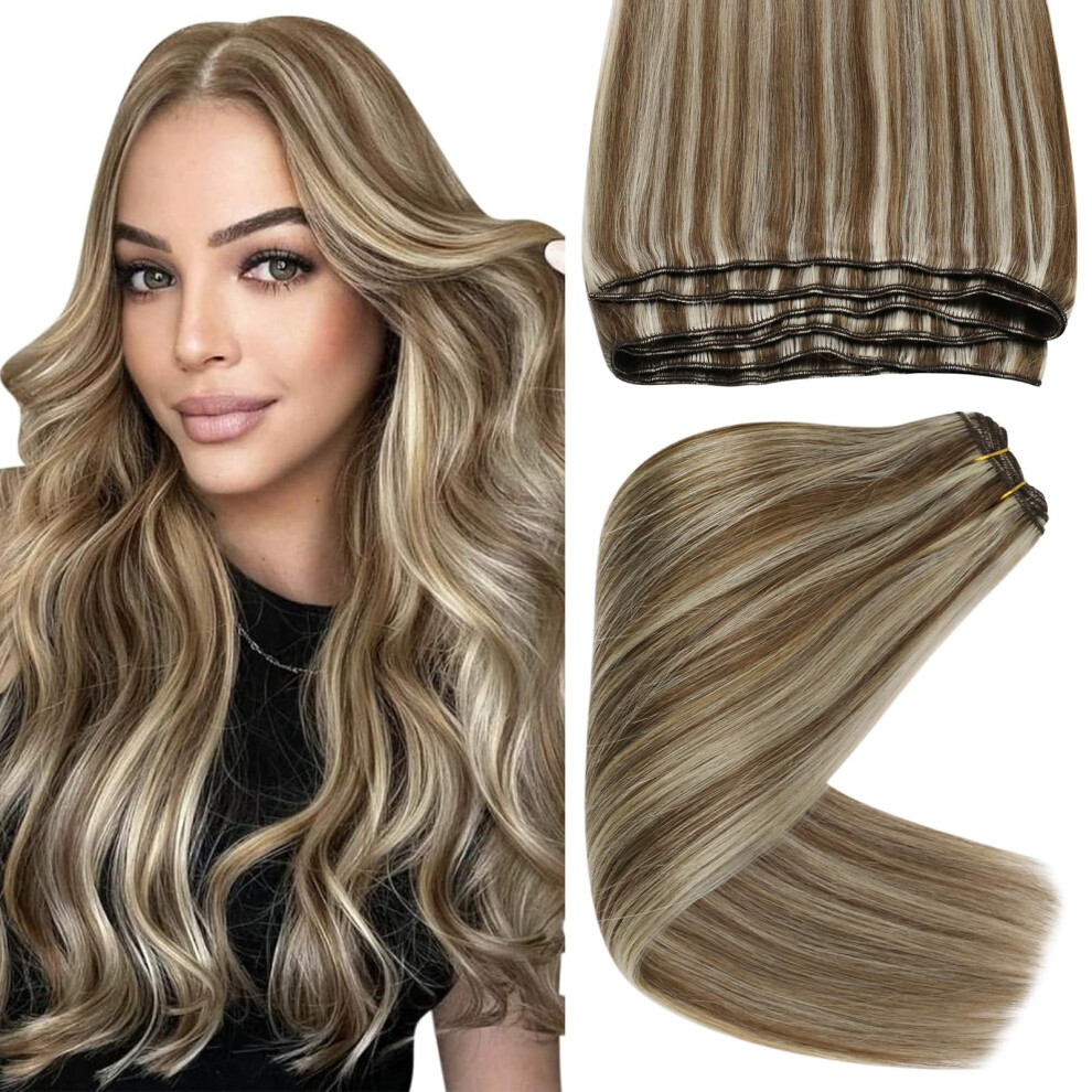 Sonniges Haar Unisex Brown Sunny Highlights Weft Hair Extensions Real Human Hair Light Blonde Sew In Extensions Straight Human Hair Extensions Weft Highlights Sew In Hair