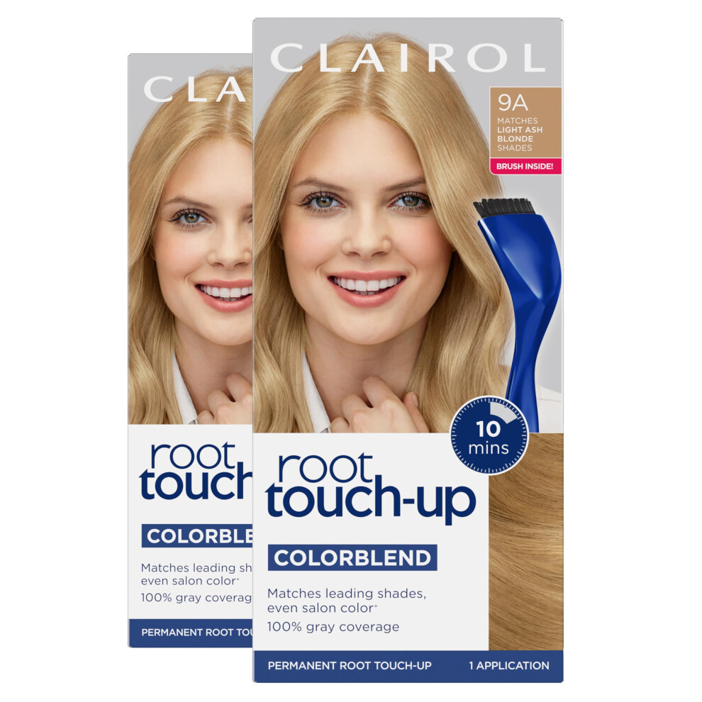 Clairol Root Touch-Up by Nice'n Easy Permanent Hair Dye  9A Light Ash Blonde Hair Color  Pack of 2