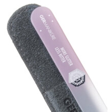 GERMANIKURE Czech Crystal Glass Nail File in Suede Leather Case - MORE GLITTER LESS BITTER - Professional Manicure & Pedicure Products for Smooth Eas