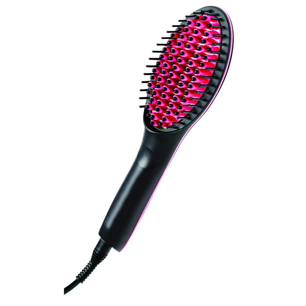Ontel Simply Straight Ceramic Hair Straightening Brush Black/Pink