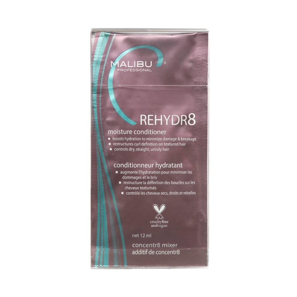 Malibu C REHYDR8 Moisture Conditioner (6 Packets) - Hydration Boosting Concentrate for Dry  Brittle Hair - Strand Reviving  Hydrating Conditioner for