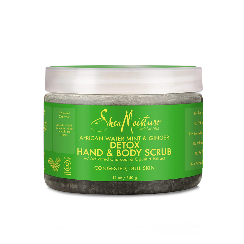 SheaMoisture African Wild Water Mint Detox & Stimulate Hand & Body Scrub  12 Ounce (Pack of 1)