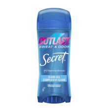 Secret Outlast Antiperspirant Deodorant for Women Sweat & Odor Protection PH Balancing Minerals Clear Gel Completely Clean Scent 3.4 oz