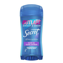 Secret Outlast Antitranspirant Deodorant für Frauen, Schweiß- und Geruchsschutz, PH-ausgleichende Mineralien, klares Gel, sauberer Lavendelduft, 2,6