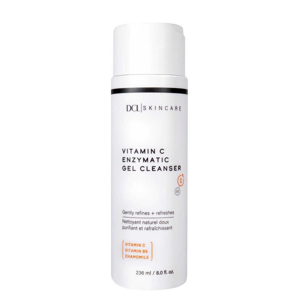 DCL Skincare Vitamin C Enzymatic Gel Cleanser with Sugar Fruit Enzymes & Vitamins C/B5  6.7 Fl oz