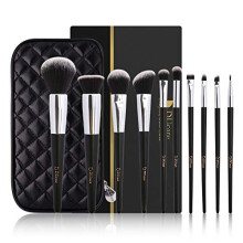 DUcare Sminkefk tokkal 10 db Utazsi sminkecset Noi Gift Premium Szintetikus Kabuki Alapoz Kevero Ecset Arc Pder Pirost Korrektorok Szemhjfest