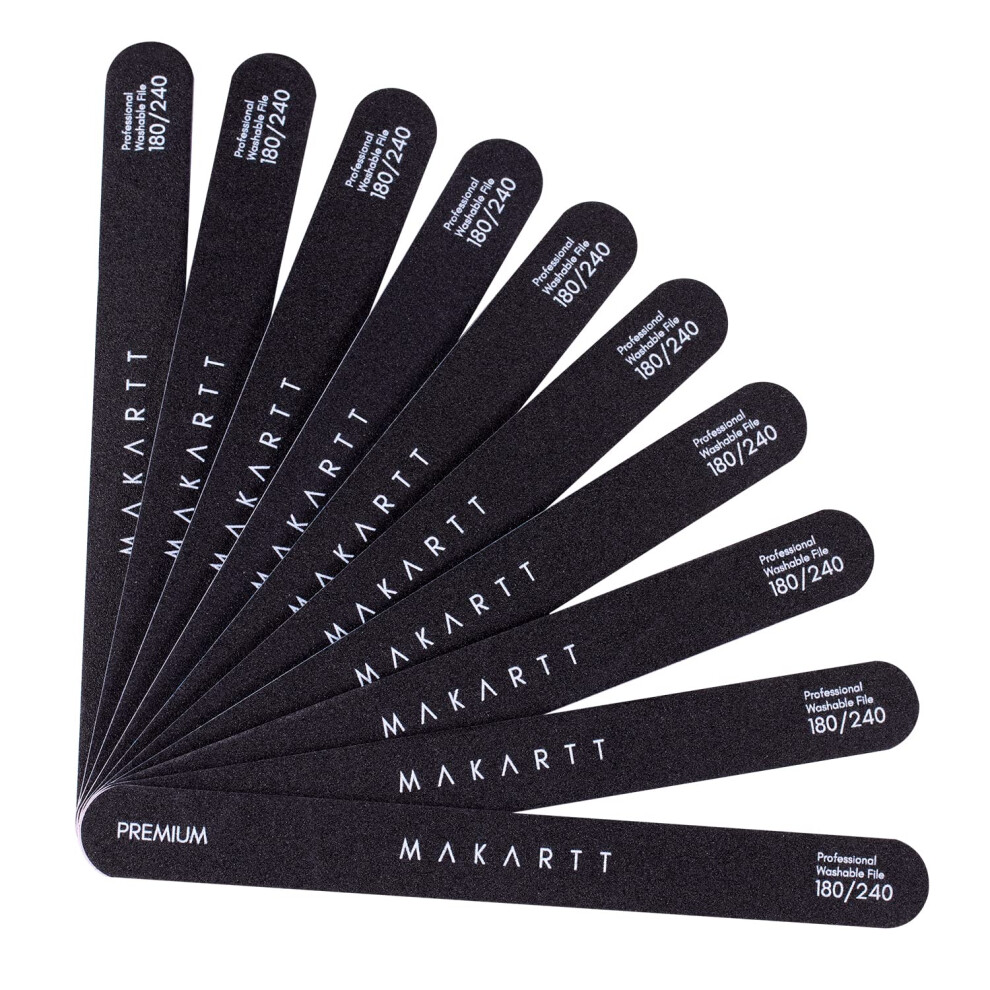 Makartt Nail File 180 240 Grit Emery Boards For Nails 10Pcs Nail Files Professional Washable Doubled Sides Nail File Kit For Manicure Pedicure Natural