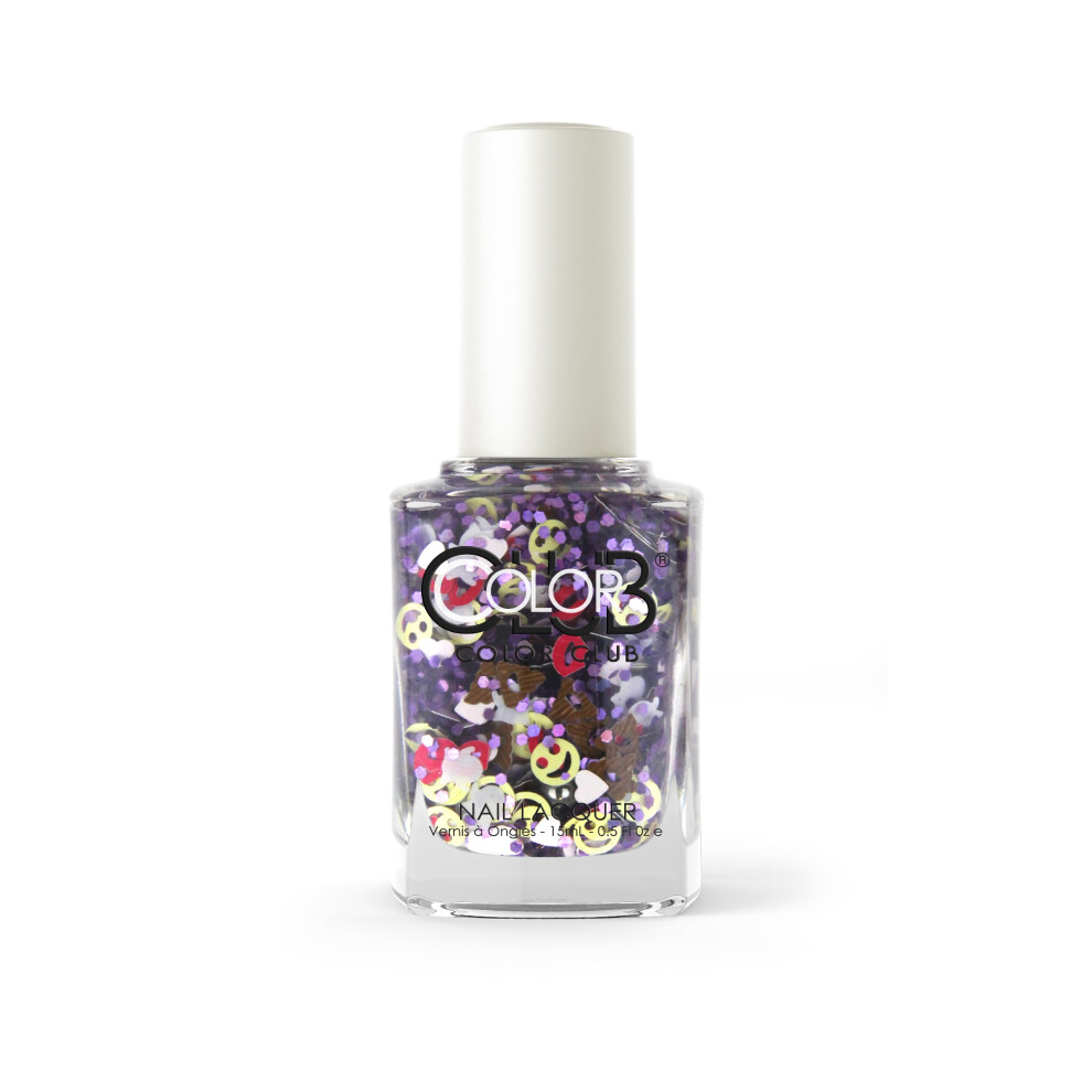 Farebn Klub Color Club Nail Lacquer Nailmoji Holographic Glitter Lol 0.5 Fluid Ounce