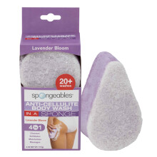 Spongeables Anti Cellulite Body Wash in een 20+ Wasspons Lavendel 1 Tel
