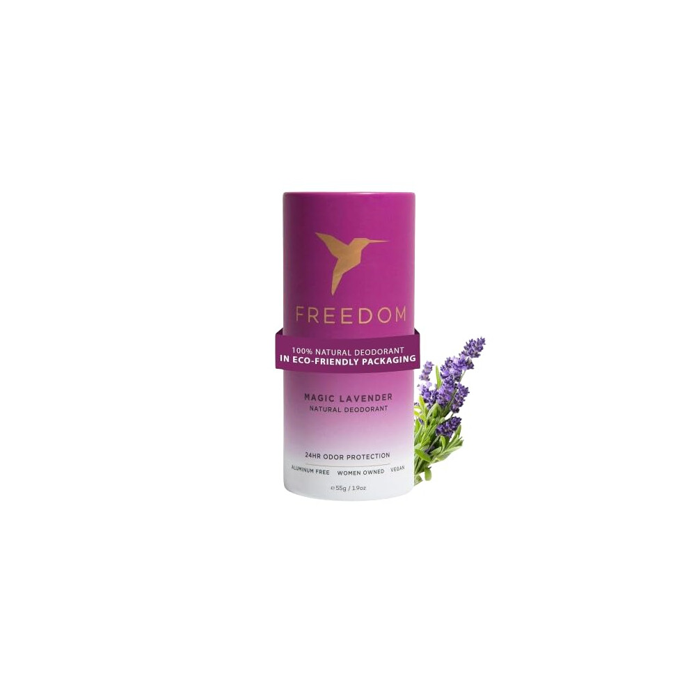 Freedom All Natural & Aluminum-free Deodorant for Women with 24-Hour Odor Protection in Eco-friendly Packaging - Made with Organic Essential Oils - Ma