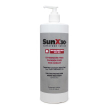 CoreTex Sun X 30+ SPF Oil Free Sunscreen Lotion (32oz. Bottle) - Free of Parabens Oxybenzone & White Cast Properties with Broad Spectrum (UVA/UVB) P