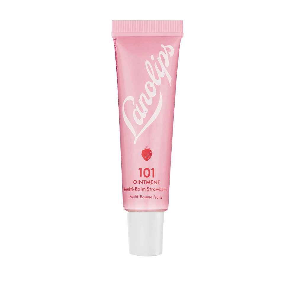 Lanolips 101 Ointment Multi-Balm Strawberry - Fruity Lip Balm With Vitamin E Oil And Lanolin For Lip Hydration - Naturally Flavored Lanolin Lip Balm