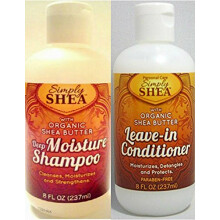 Biologische Shea Butter Shampoo + Conditioner Parabenenvrij (2) Twee 8oz-flessen