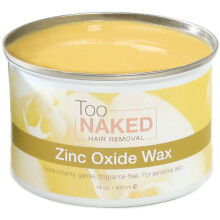Too Naked Ontharing Zinkoxidewas voor een gevoelige huid Extra romige niet-transparante salonwas Geurvrij 14 oz.