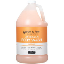 Ginger Lily Farms Club & Fitness Nourishing Body Wash 100% Vegan & Cruelty-Free Bath & Shower Gel for Men and Women Citrus Scent 1 Gallon (128 fl.